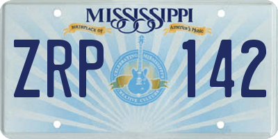 MS license plate ZRP142