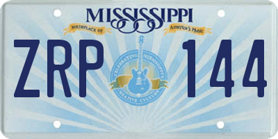 MS license plate ZRP144