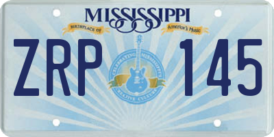 MS license plate ZRP145