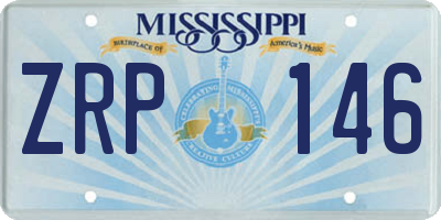 MS license plate ZRP146