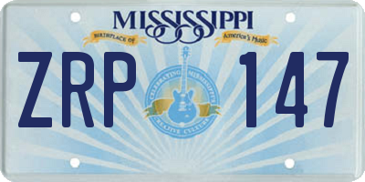 MS license plate ZRP147