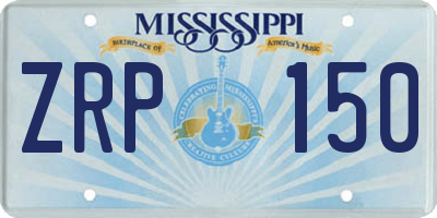 MS license plate ZRP150