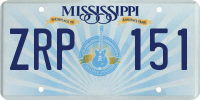 MS license plate ZRP151