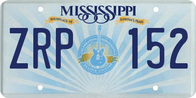 MS license plate ZRP152