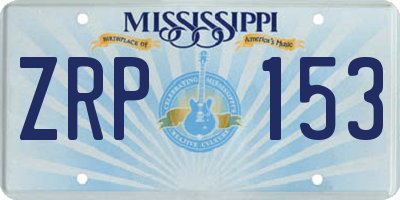 MS license plate ZRP153