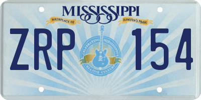 MS license plate ZRP154