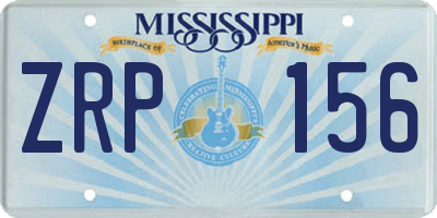 MS license plate ZRP156