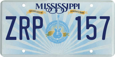 MS license plate ZRP157