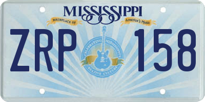 MS license plate ZRP158
