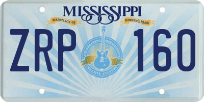 MS license plate ZRP160