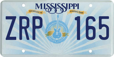MS license plate ZRP165