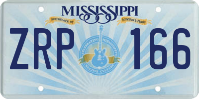 MS license plate ZRP166