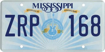 MS license plate ZRP168