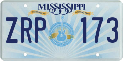 MS license plate ZRP173