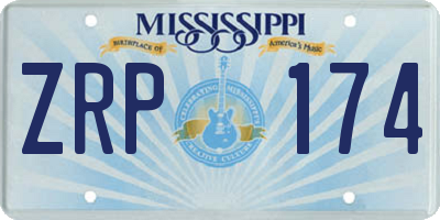 MS license plate ZRP174