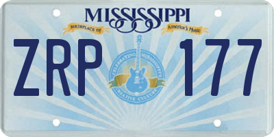 MS license plate ZRP177