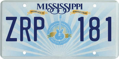 MS license plate ZRP181