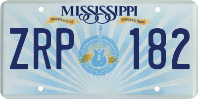 MS license plate ZRP182