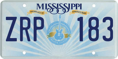 MS license plate ZRP183