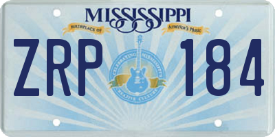 MS license plate ZRP184