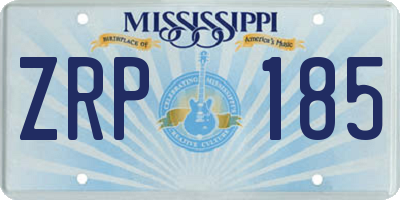 MS license plate ZRP185