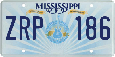 MS license plate ZRP186