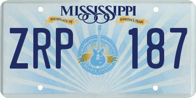 MS license plate ZRP187