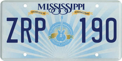MS license plate ZRP190