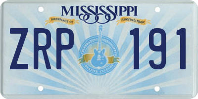 MS license plate ZRP191