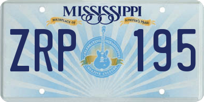 MS license plate ZRP195
