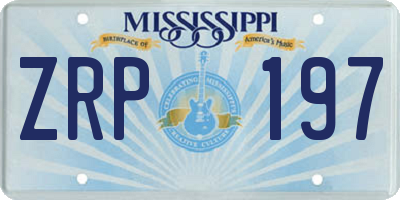 MS license plate ZRP197