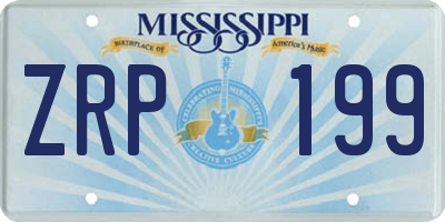 MS license plate ZRP199