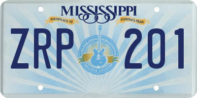 MS license plate ZRP201