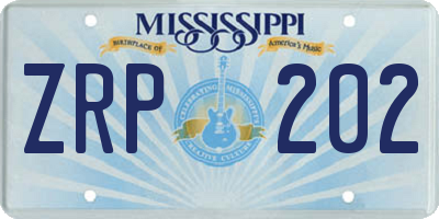 MS license plate ZRP202