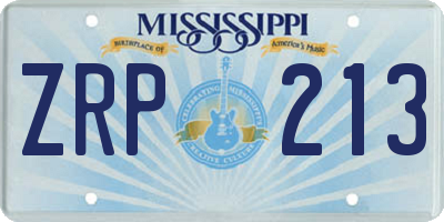 MS license plate ZRP213