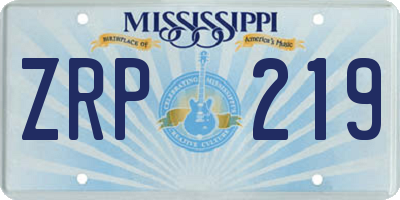 MS license plate ZRP219