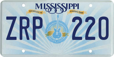 MS license plate ZRP220