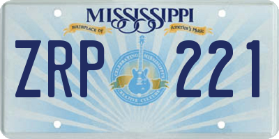 MS license plate ZRP221