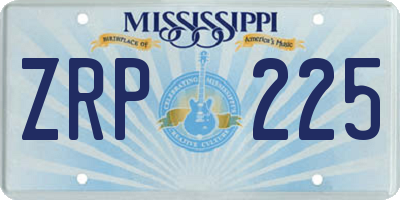 MS license plate ZRP225