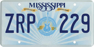 MS license plate ZRP229