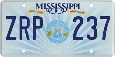 MS license plate ZRP237
