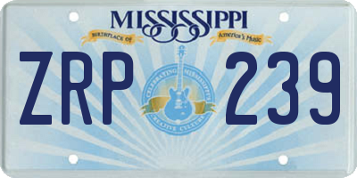 MS license plate ZRP239