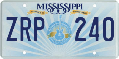 MS license plate ZRP240