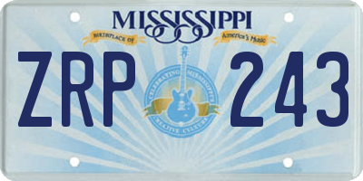 MS license plate ZRP243