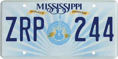 MS license plate ZRP244