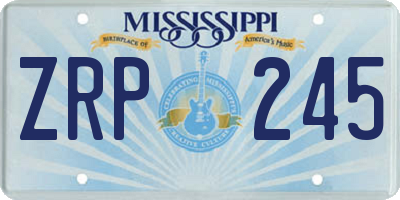 MS license plate ZRP245
