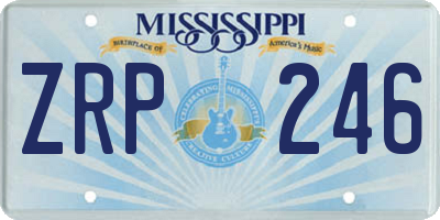 MS license plate ZRP246