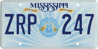 MS license plate ZRP247