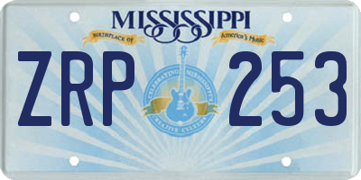 MS license plate ZRP253