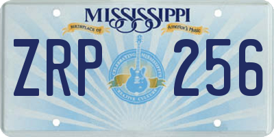 MS license plate ZRP256